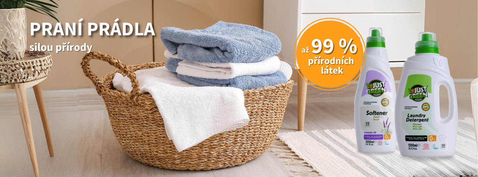 Prací gel a aviváž s až 99 % přírodních látek