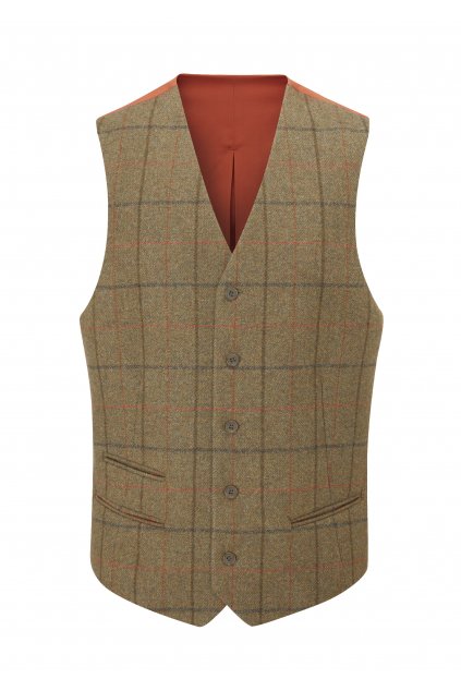 Alan Paine Combrook Men's Lined Back Waistcoat in Thyme
