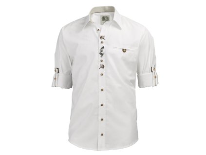 Poľovnícka biela košeľa s dlhým rukávom OS Trachten 420008 1913