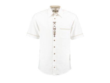 Poľovnícka biela košeľa s krátkym rukávom OS Trachten 421038-3003