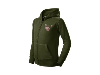 Detská mikina Forest trendy zipper 01 Jelen
