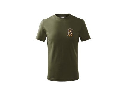 Tricko detske Jazvecik hrubosrstny cely military