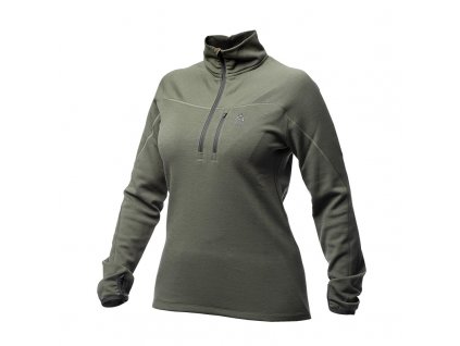 Dámsky nátelník Merino Half Zip zelený „Hunter green“