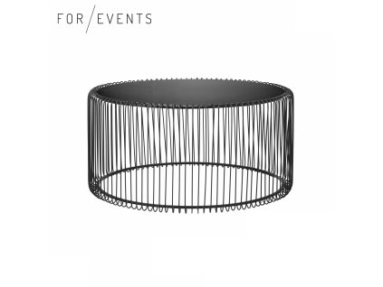 Lounge stolek široký Wire černý sada 2ks