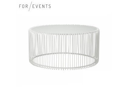 Lounge stolek široký Wire bílý sada 2.ks