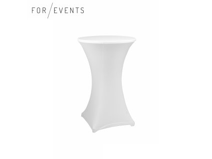 Streč bílý ubrus na koktejlový stolek