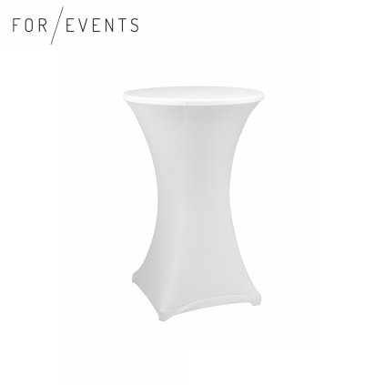 Streč bílý ubrus na koktejlový stolek