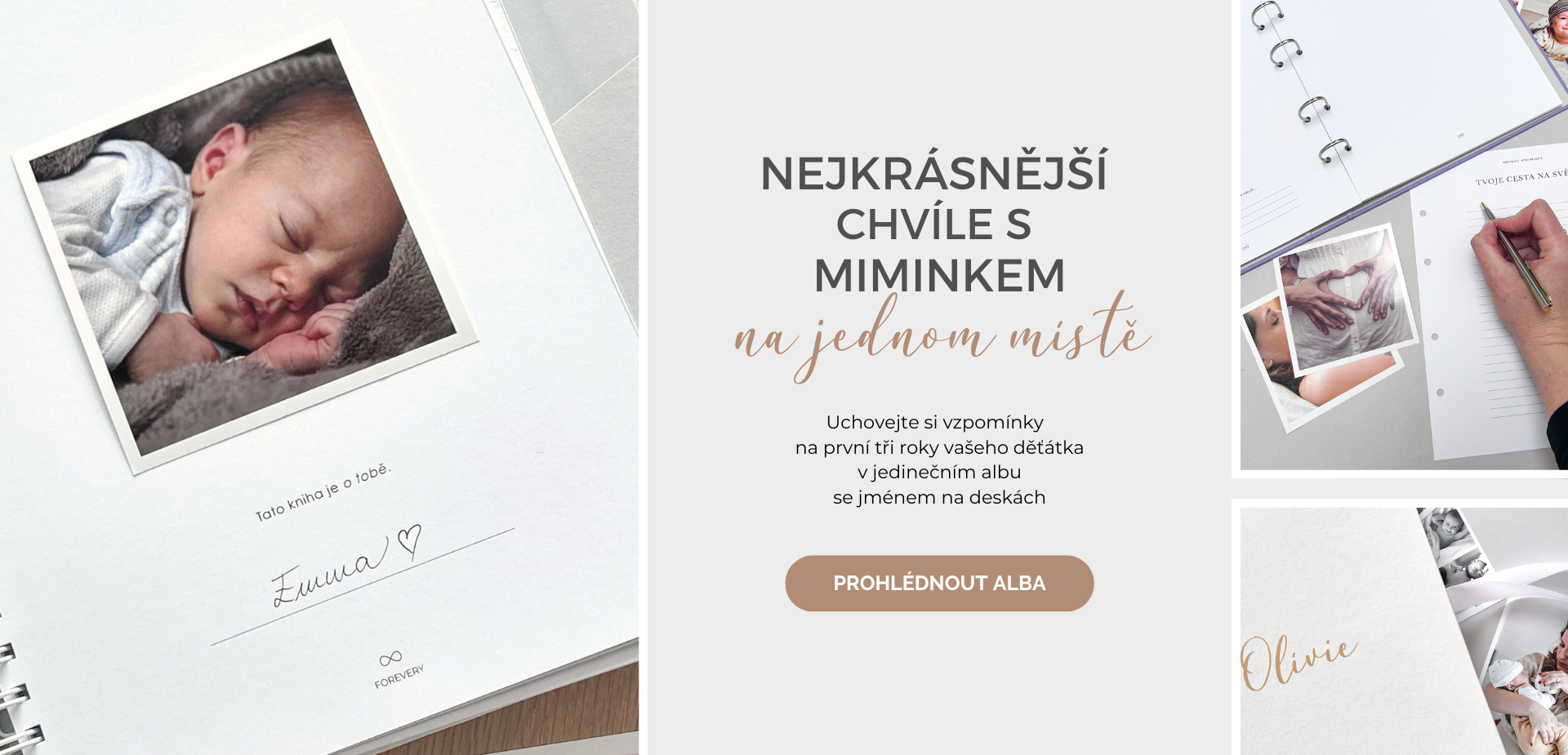 Nejkrásnější chvíle na jednom místě album pro miminko homepage banner