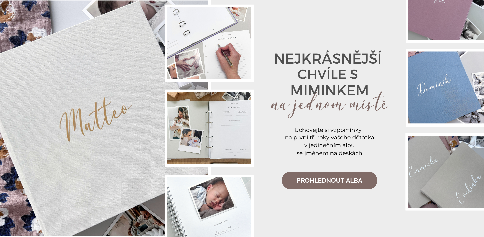 Nejkrásnější chvíle na jednom místě album pro miminko homepage banner