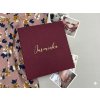 Vzpomínkové album pro miminko se jménem tmavě červená bordó