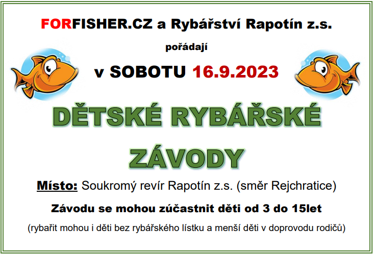 DĚTSKÉ RYBÁŘSKÉ ZÁVODY 16.9.2023