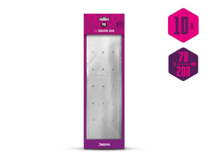 PVA sáček hranatý s otvory zatahovací Delphin PVA n'tastic 10ks 200x70mm