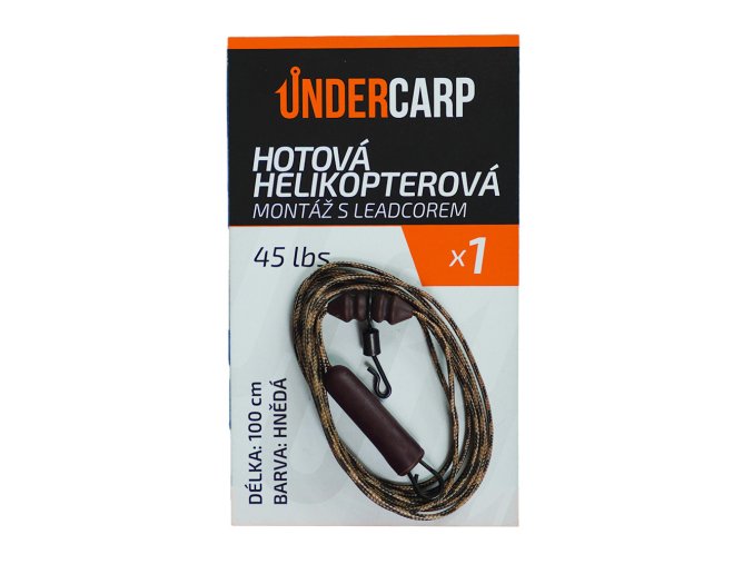 UC8 Hotova helikopterova montaz s leadcorem 45 lbs 100 cm hneda