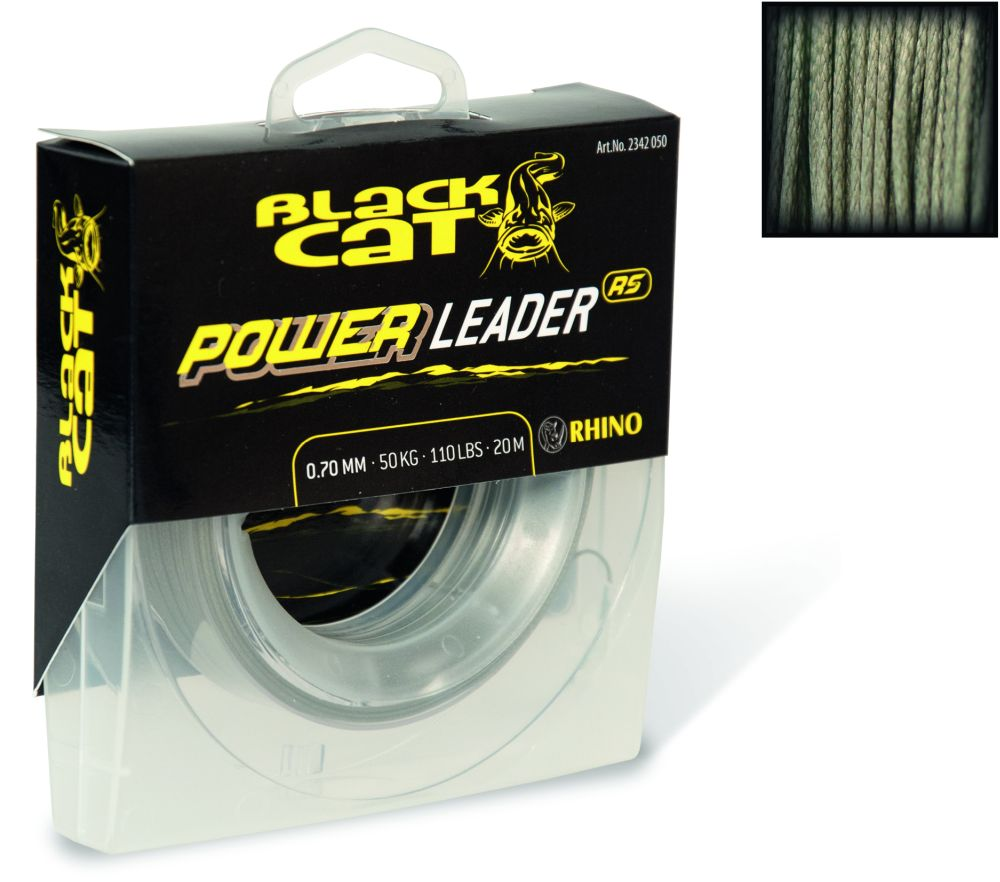 1,20mm Black Cat Power Leader 20m 100kg,220lbs