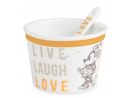 Egan DISNEY LIVE LAUGH LOVE Oranžová miska na zmrzlinu se lžičkou MINNIE 250 ml ⌀9 cm