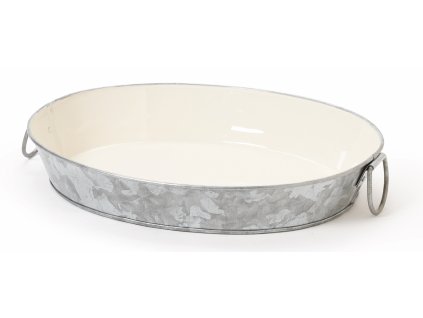 GET Galvanized Serveware Pozinkovaný oválný podnos