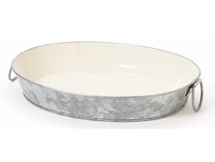GET Galvanized Serveware Pozinkovaný oválný podnos