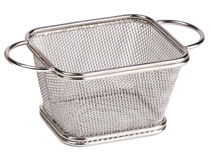 GET Specialty Servingware Nerezový koš na smažení s držadly, 1 porce