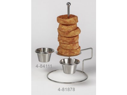 GET Specialty Servingware Nerezový stojan na cibulové kroužky s držáky na misky