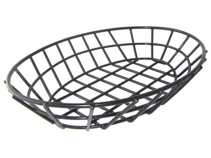 GET Wire Baskets Černý oválný mřížkový košík, Eisen PE Überzug