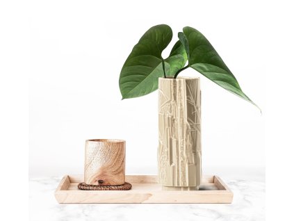 Königlich Tettau Struktur Béžová porcelánová váza 18 cm