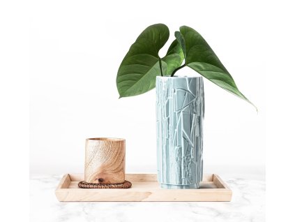 Königlich Tettau Struktur Modrá porcelánová váza 18 cm