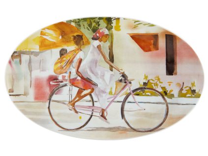 Vista Alegre Pedalando Oválný podnos Título