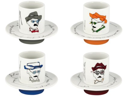 Vista Alegre HETERONIMOS Sada 4 Espresso šálky s podšálky
