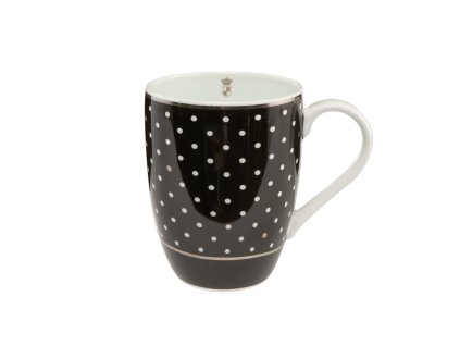 Goebel Chateaux Black & White Dots Hrnek