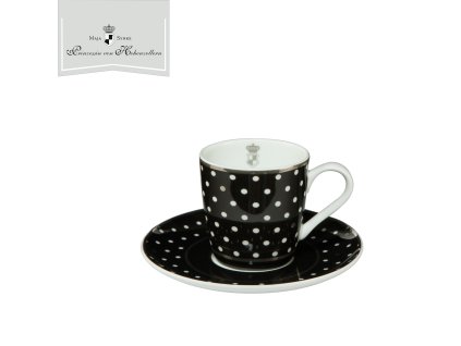 Goebel Chateaux Black & White Dots Espresso šálek s podšálkem