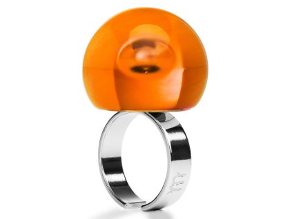 Ballsmania Oranžový průhledný prsten ARANCIO FIAMMA