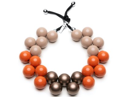 Ballsmania SEASON metalické korále béžová - oranžová - bronzová