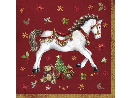 IHR FESTIVE HORSE red papírové ubrousky