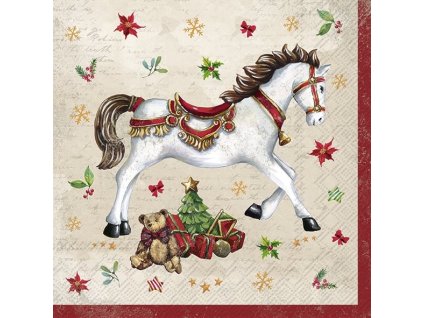 IHR FESTIVE HORSE cream papírové ubrousky