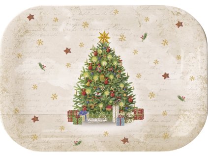 IHR FESTIVE TREE cream malý plastový podnos 20.5 x 14.5 cm