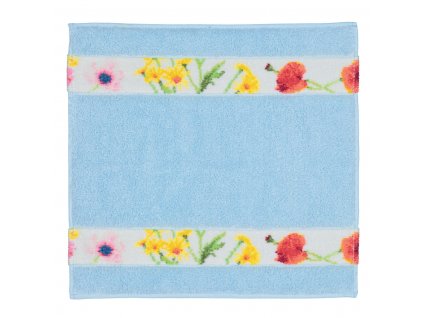 Feiler FLOWER MEADOW BORDER ručník na obličej 30 x 30 cm blue