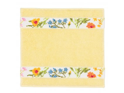 Feiler FLOWER MEADOW BORDER ručník na obličej 30 x 30 cm yellow