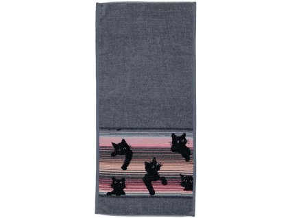 Feiler BLACK KITTY ručník 37 x 80 cm grau