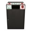 GET Eco-Takeouts Černý Eco odpadkový koš s uzamykatelnými dveřmi a se samolepkami, práškově lakovaná ocel
