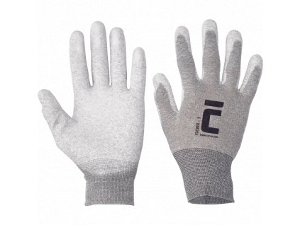 Bezešvé antistatické rukavice FLICKER  s vrstvou polyuretanu v dlani