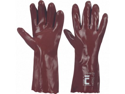 Chemické rukavice FULIGULa máčené v PVC, délka 35cm