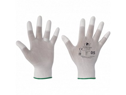 Polyesterové rukavice HS-04-010, prsty máčené v PU