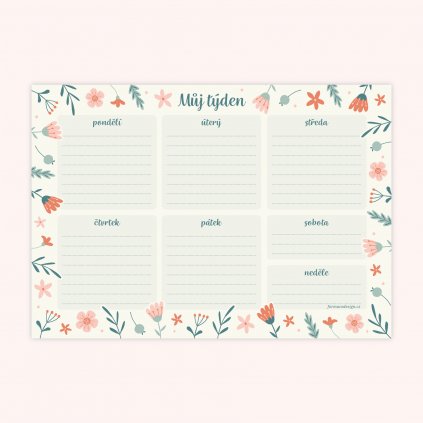 nedatovaný plánovač A5 kytky