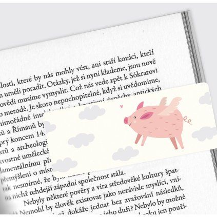 papírová záložka prasátko