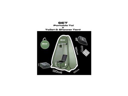 set portable toi toilet shower tent