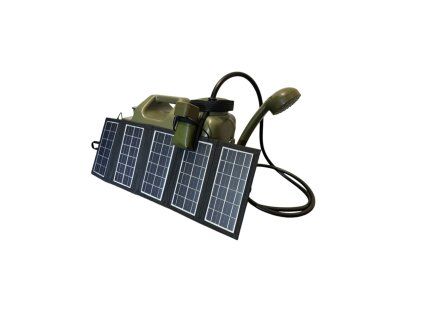 rechargeable camping shower 11l solar 10w