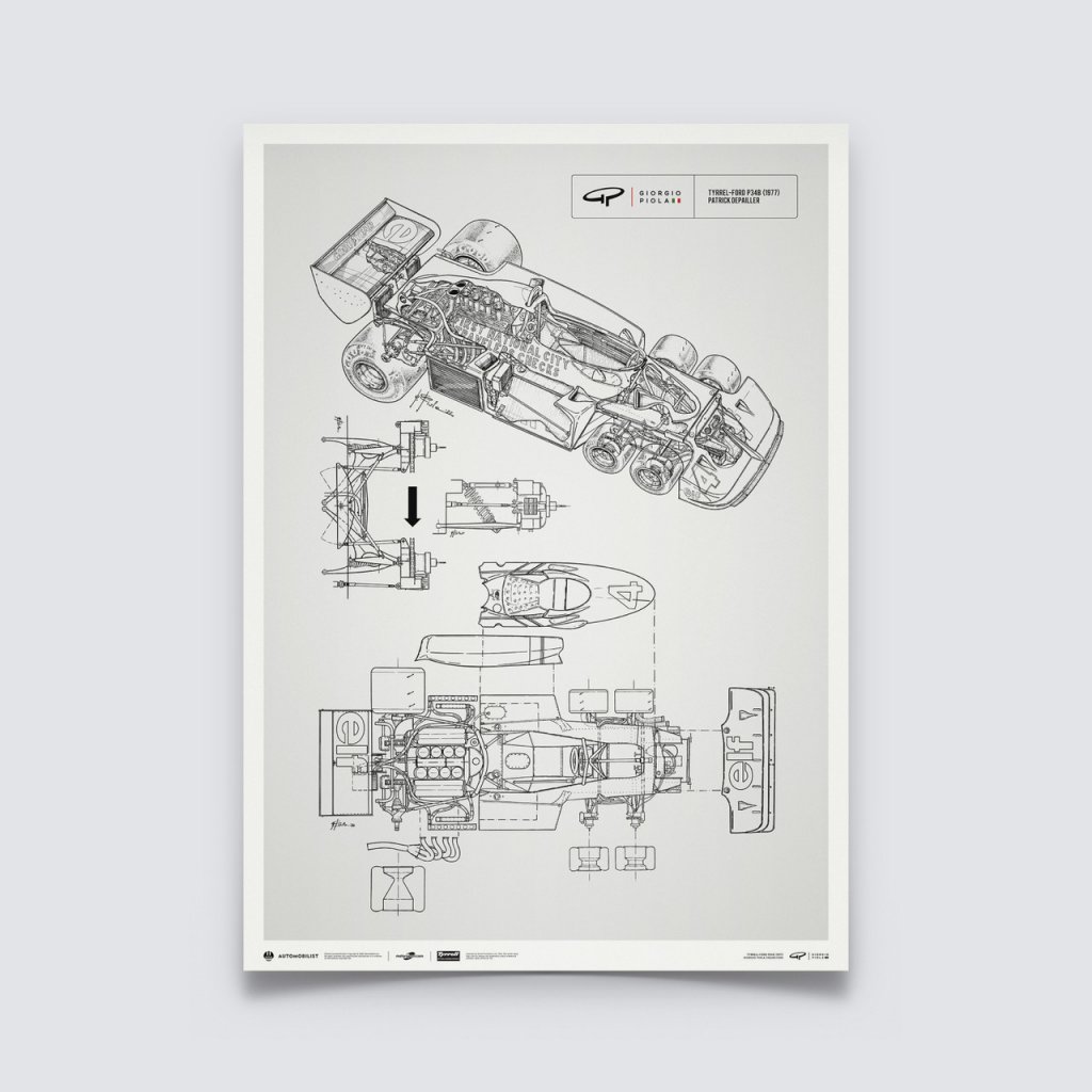 Posters | Giorgio Piola - Technical Drawings - Tyrrell P34B - 1977 | Unlimited Edition
