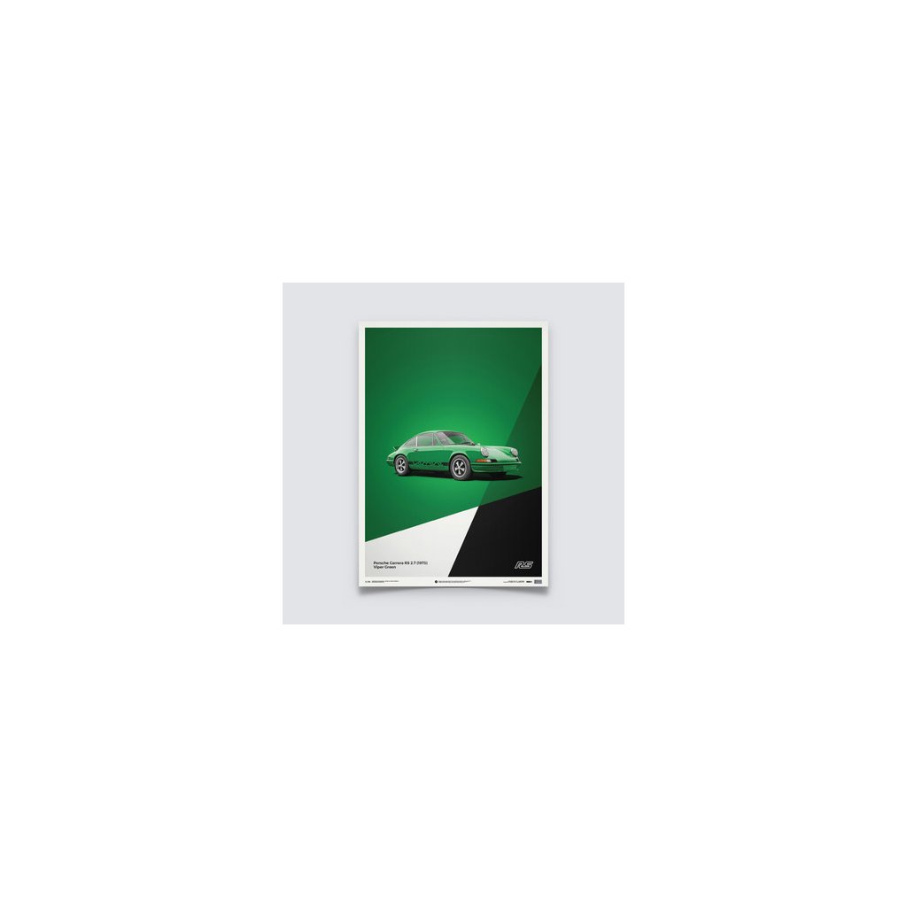 Posters | Porsche 911 RS - 1973 - Green, Limited Edition of 911, 50 x 70 cm