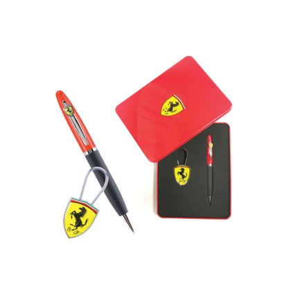 Scuderia Ferrari Maranello dárkový set- Ballpoint pero a přívesek v krabičce