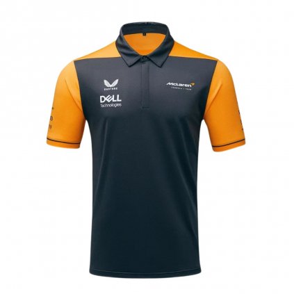 McLaren pánské týmové polo tričko seda papaya